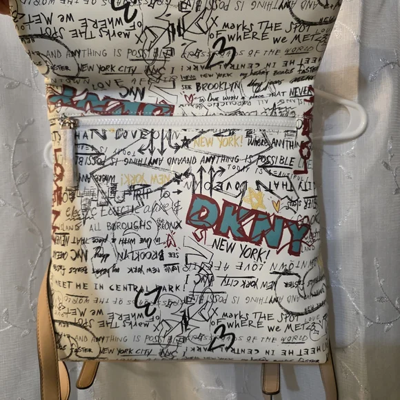 DKNY Urban Graffiti Backpack with Red and Black Accents - Picture 2 of 6